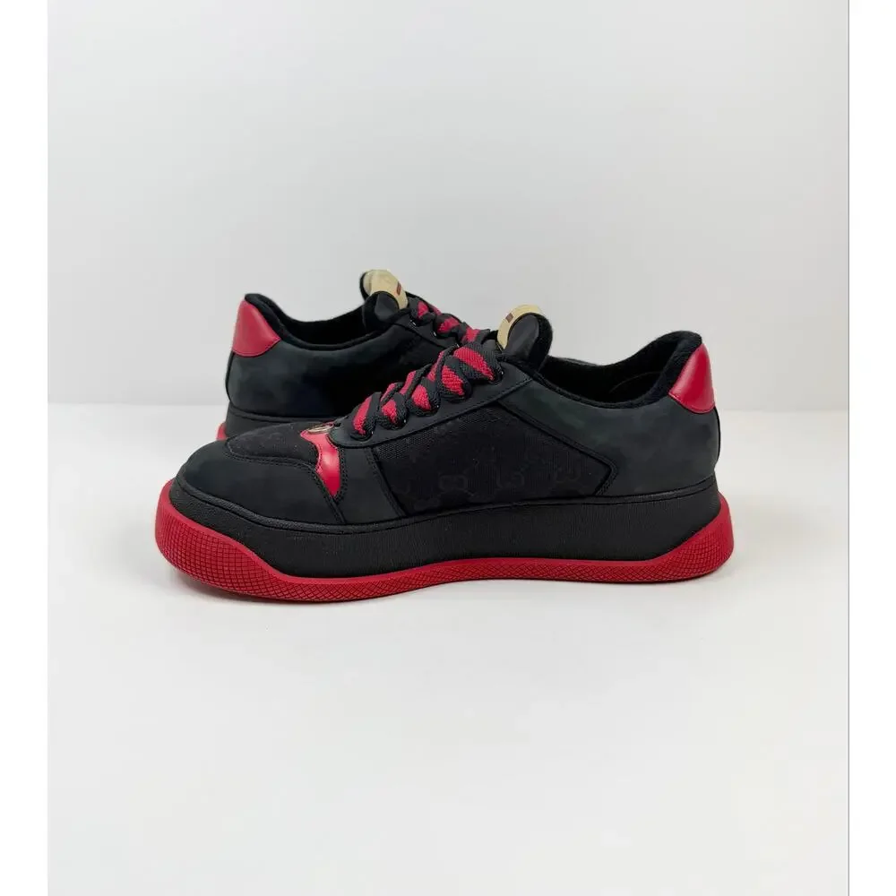 Gucci Black and Red Low-Top Sneakers